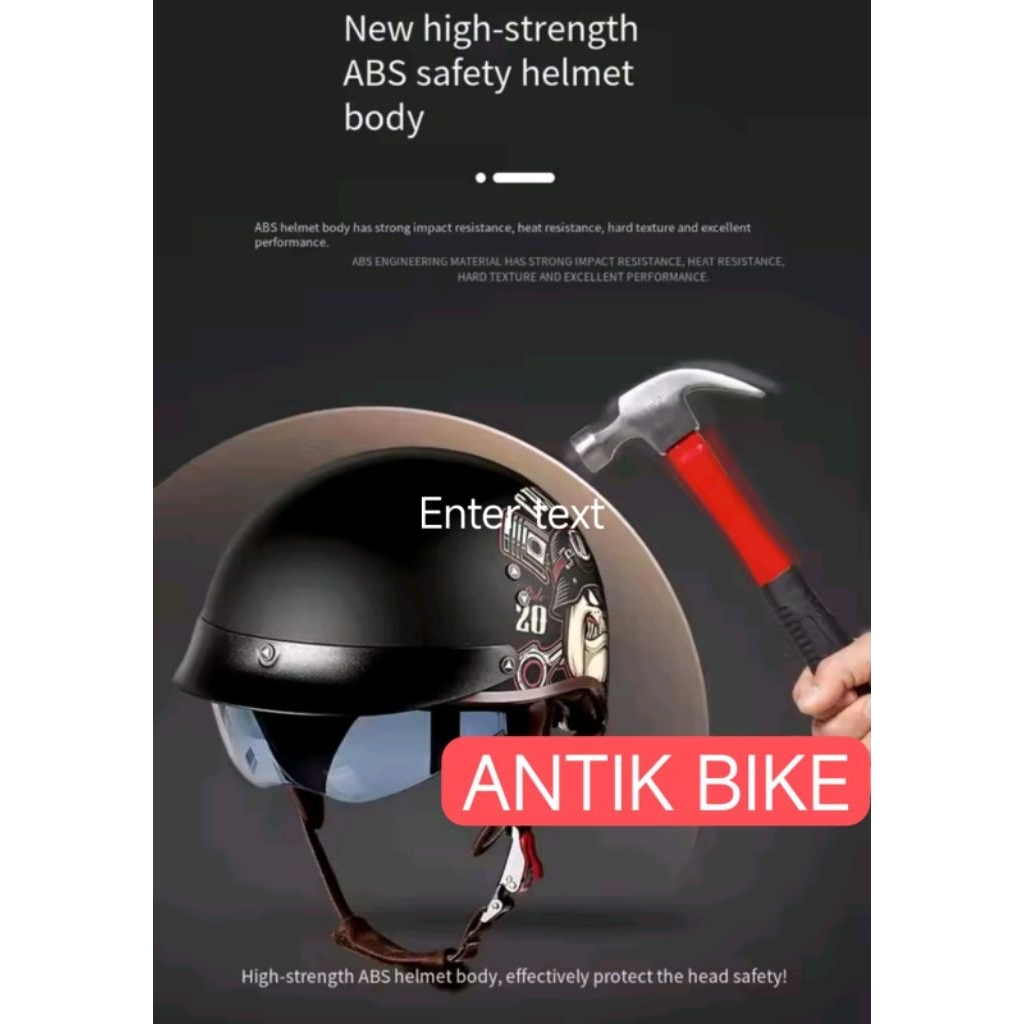 HALF HELMET BULLDOG OPEN FACE WITH VISOR