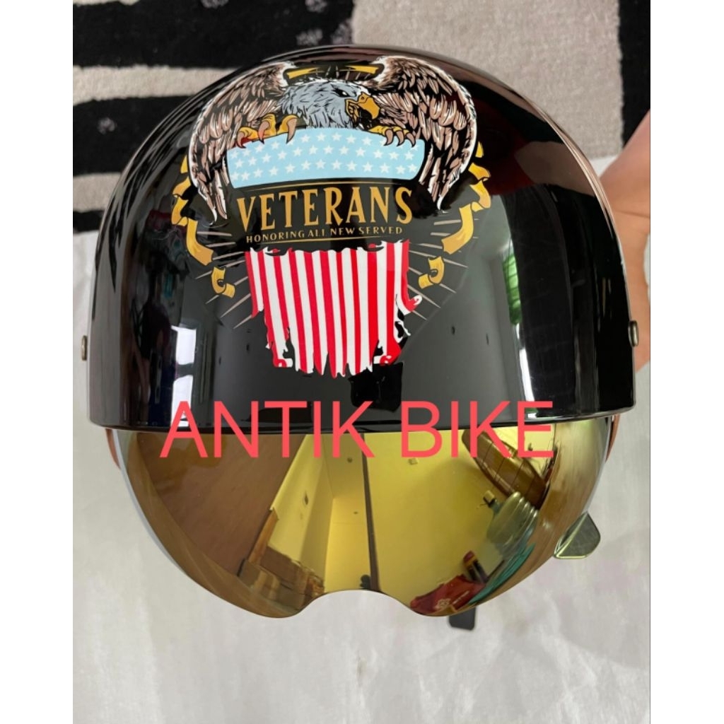 HALF HELMET WITH VISOR RETRO CLASSIC ALL SIZE UNISEX IMPORT