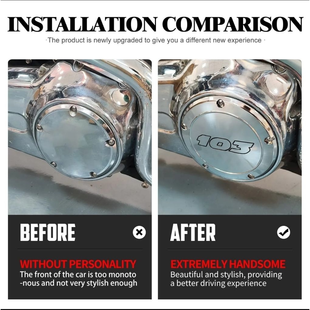 CHROME DERBY COVER and TIMING cover 103 set