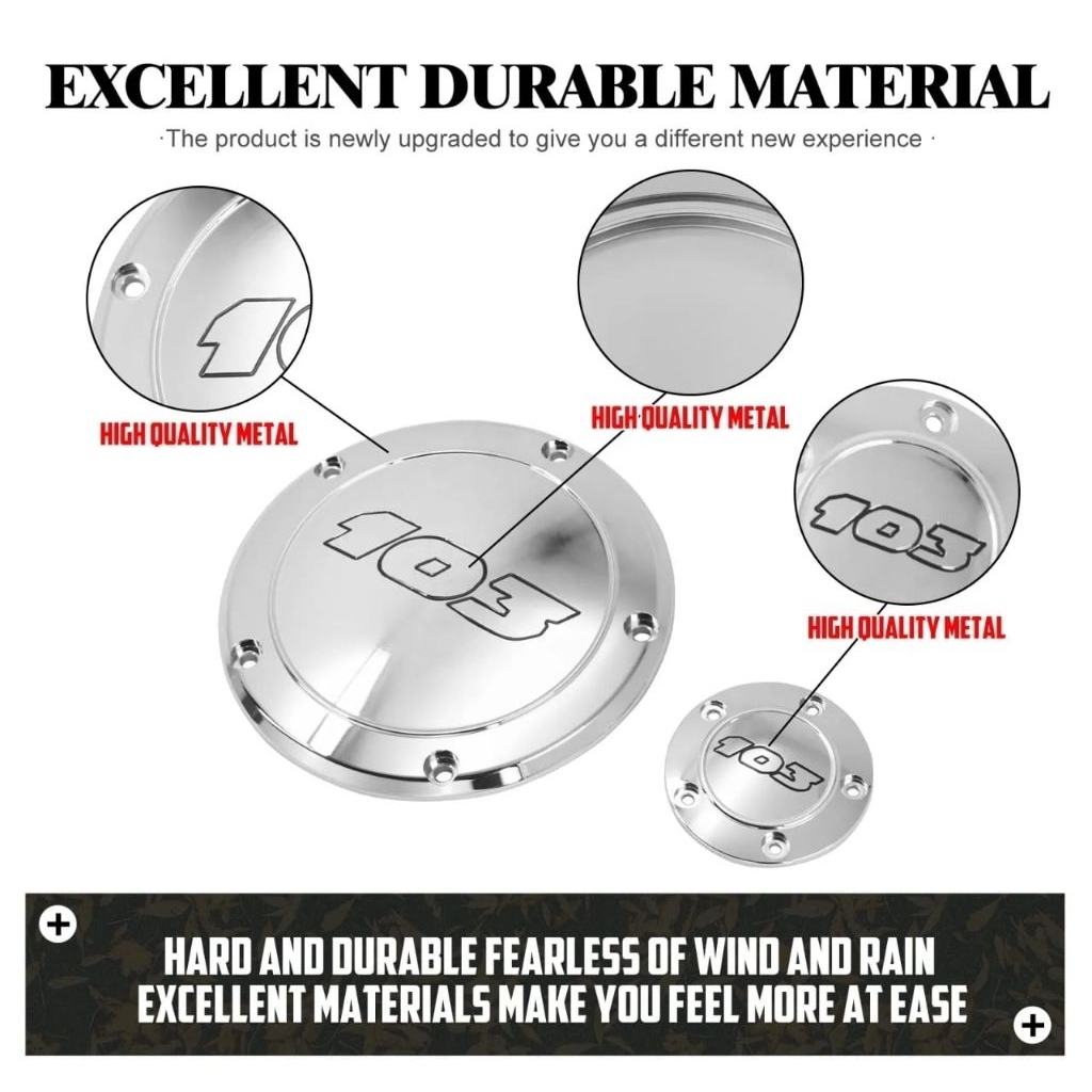 CHROME DERBY COVER and TIMING cover 103 set