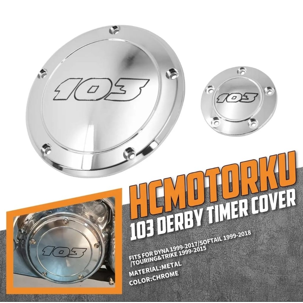 CHROME DERBY COVER and TIMING cover 103 set