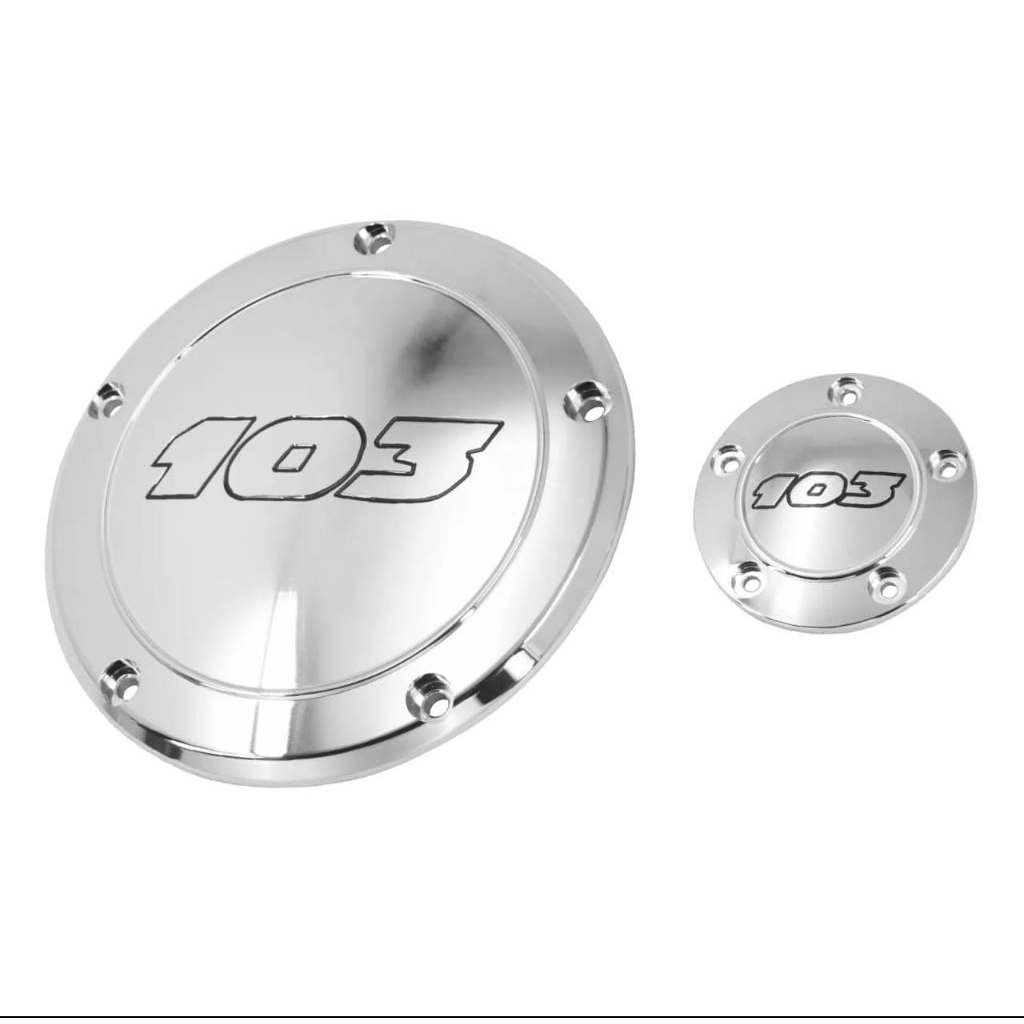 CHROME DERBY COVER and TIMING cover 103 set