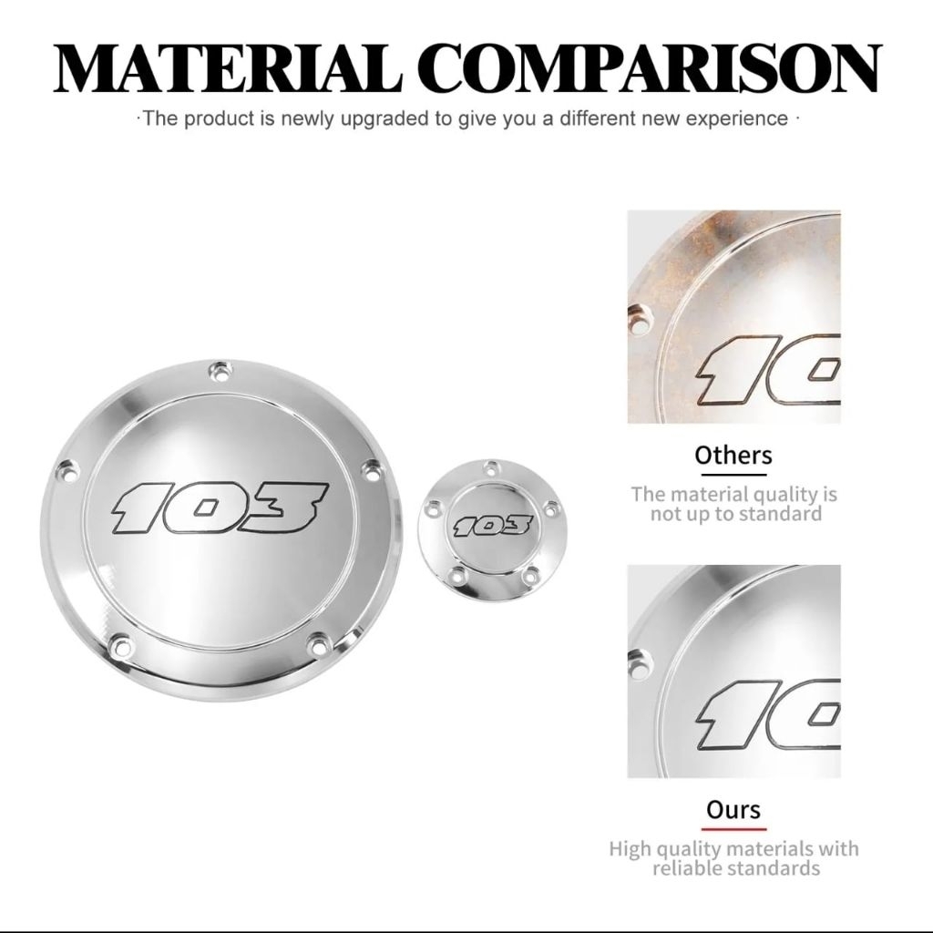 CHROME DERBY COVER and TIMING cover 103 set