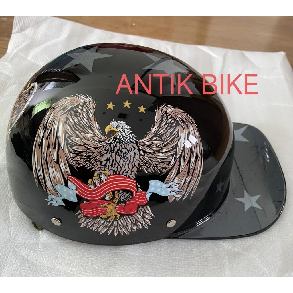 HALF HELMET WITH VISOR RETRO CLASSIC ALL SIZE UNISEX IMPORT