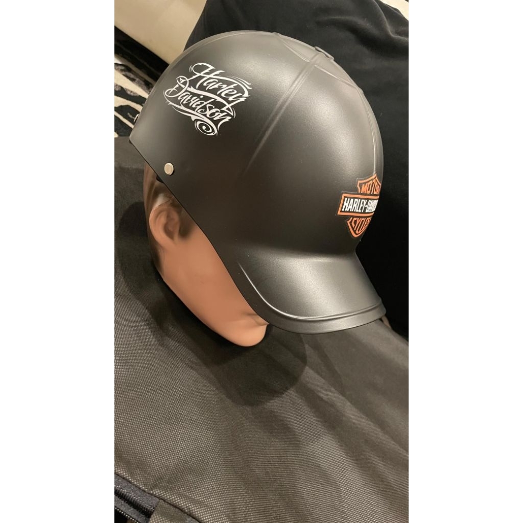 HALF HELMET UNIQUE MODEL BASEBALL CAP MOTIF HARLEY DAVIDSON MOTORCYCLE BLack allsize UNISEX LIGHT WEIGHT 0.6kg