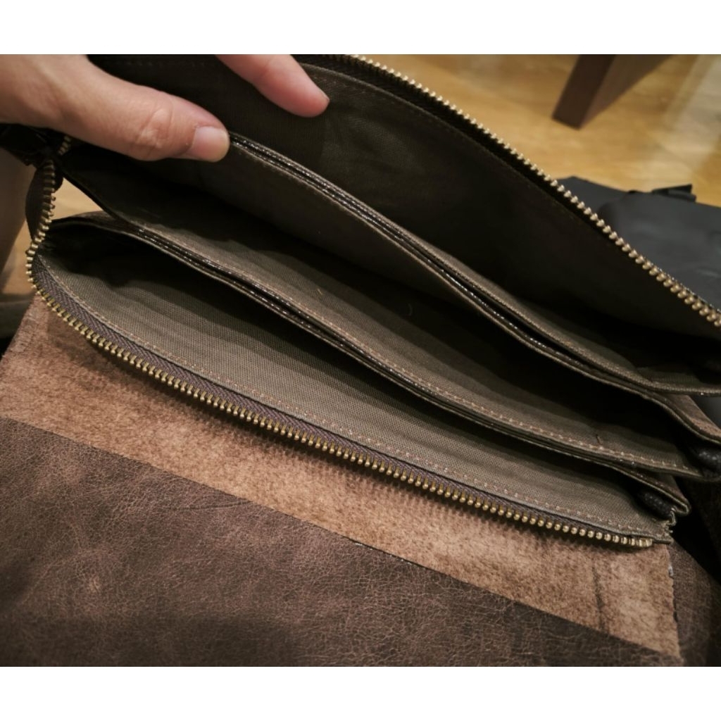 HANDBAG GENUINE LEATHER HITAM KULIT ASLI MOTIF HARLEY DAVIDSON