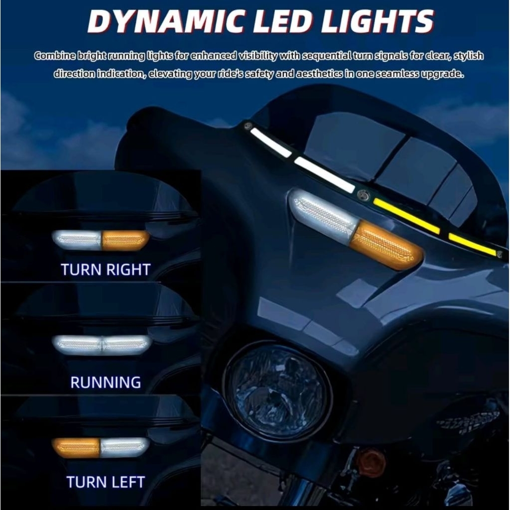 LED VENT TRIM TURNLIGHT Touring 2014 - 2023 Harley David motorcycle street glide ultra