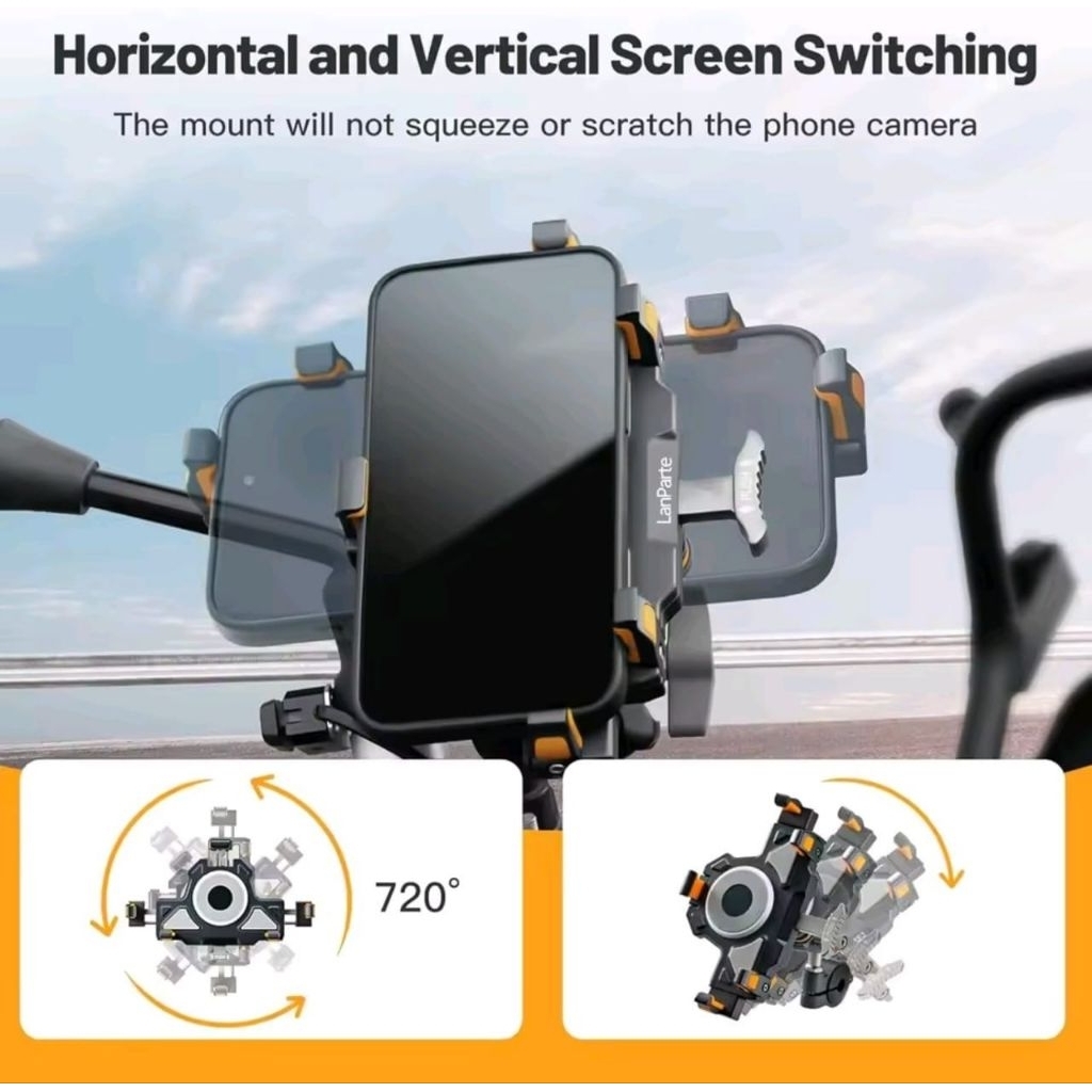 UNIVERSAL MOTORCYCLE PHONE HOLDER ALLOY ANTI SHAKE