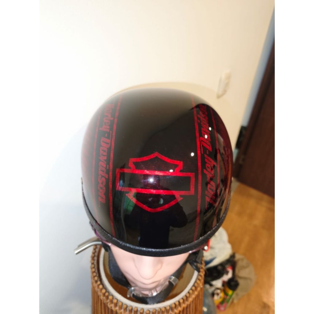Helm CETOK open face motif carbon red Harley Davidson unisex all size