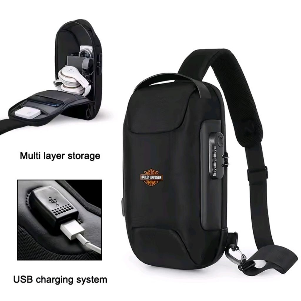 TAS SLEMPANG SHOULDER BAG WITH USB CHARGING PORT