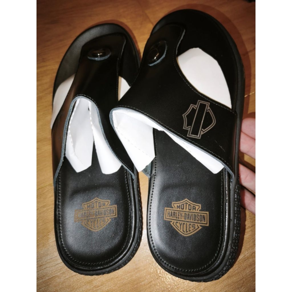 SANDAL KULIT ORI MOTIF HD SIZE 41 UK KAKI 28 CM