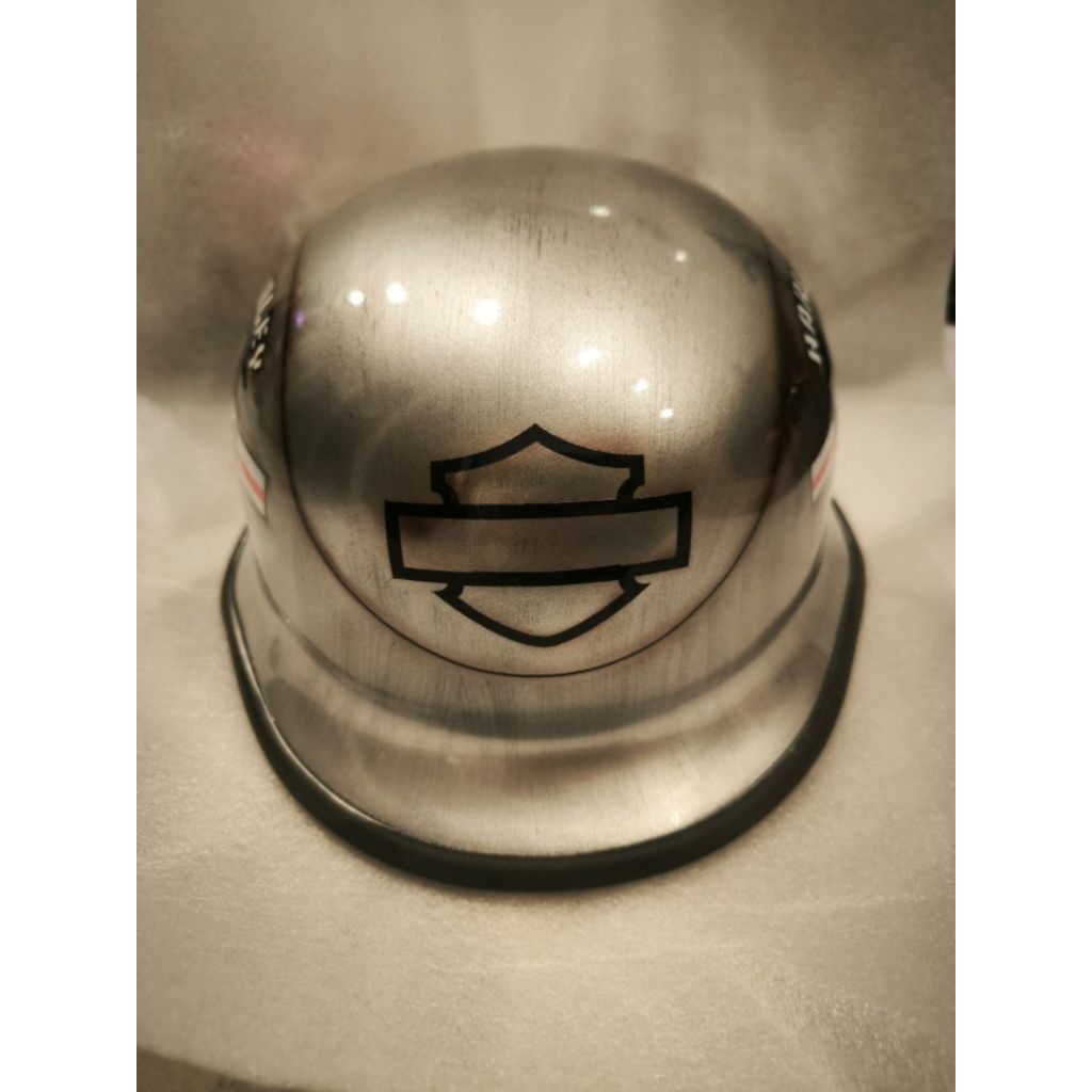 HELM OLD SCHOOL SILVER  KHUSUS UNTUK WANITA DAN ANAK LAKI LAKI UNISEX HD
