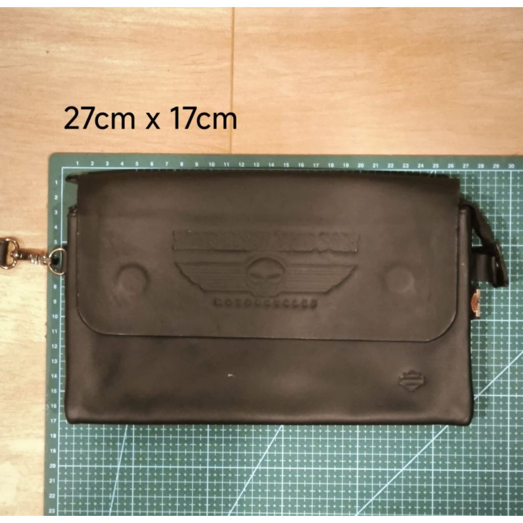 HANDBAG GENUINE LEATHER HITAM KULIT ASLI MOTIF HARLEY DAVIDSON