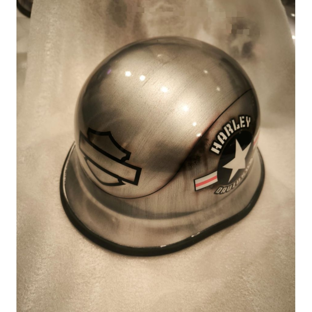 HELM OLD SCHOOL SILVER  KHUSUS UNTUK WANITA DAN ANAK LAKI LAKI UNISEX HD