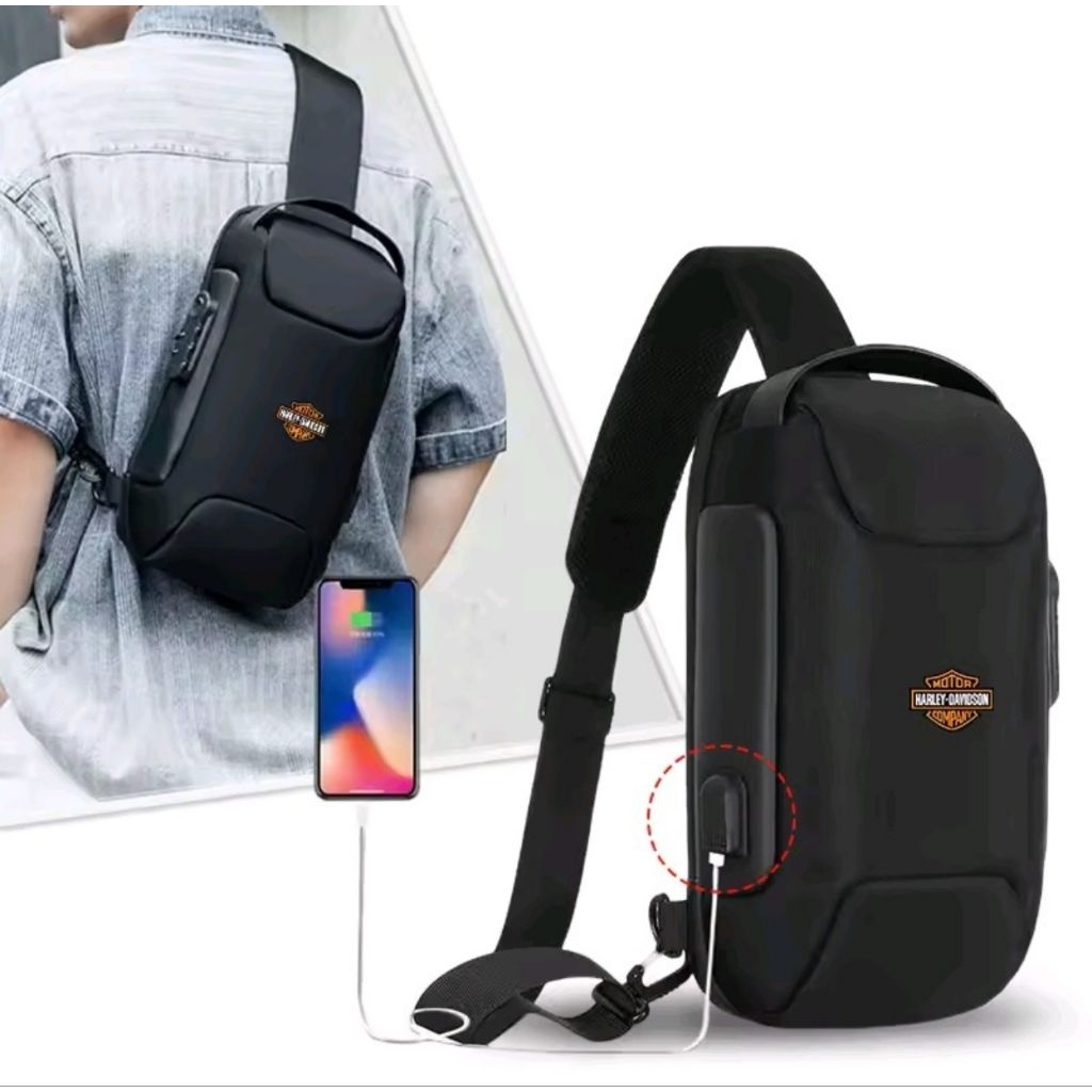 TAS SLEMPANG SHOULDER BAG WITH USB CHARGING PORT