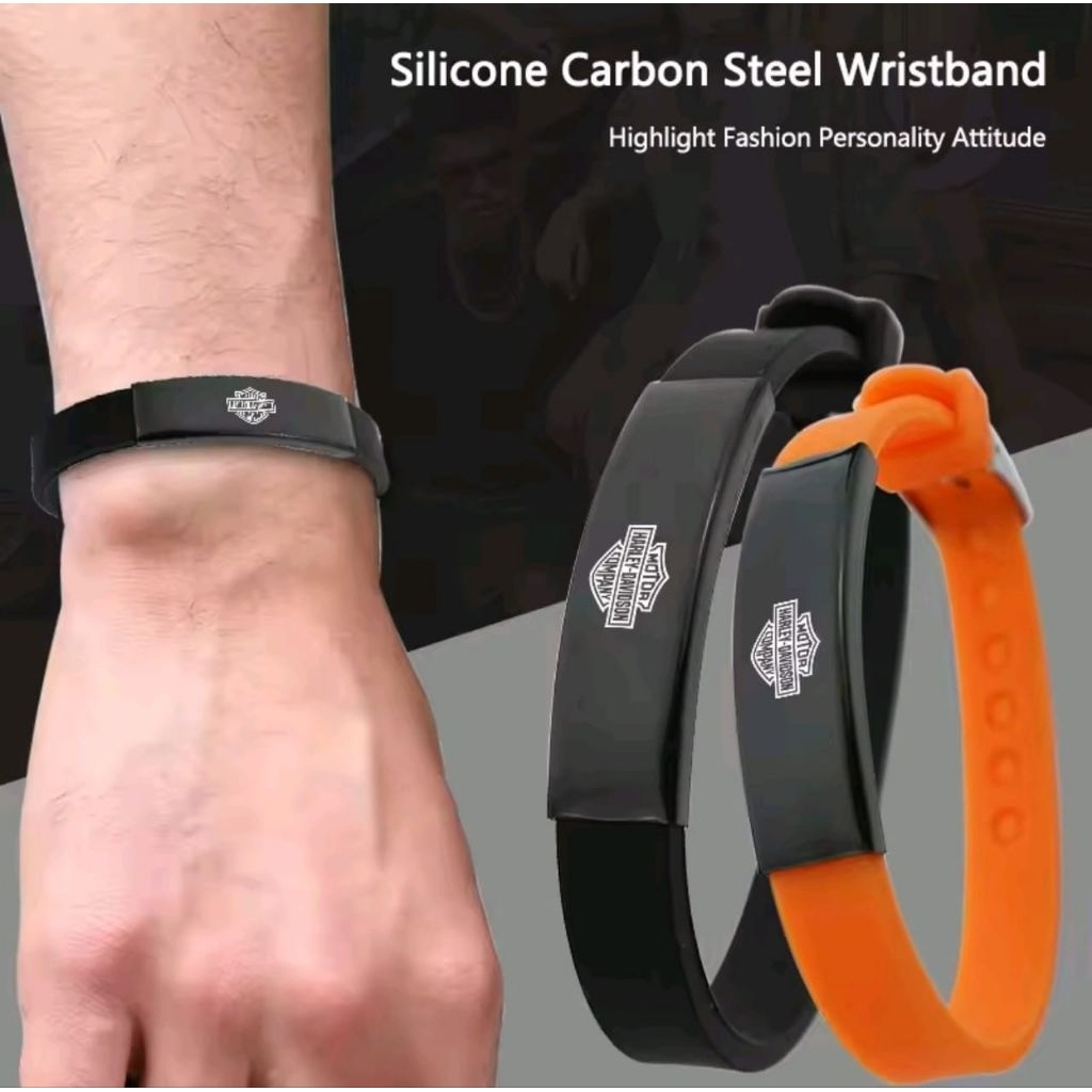 ACCESORIES SILICON RUBBER HARLEY DAVIDSON DESIGN UNISEX (gelang)