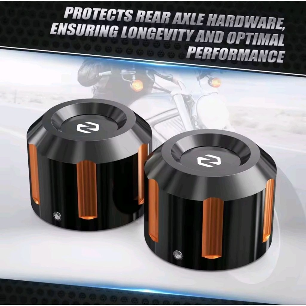 REAR AXEL NUT COVER ORANGE BLACK FOR TOURING 2017-2024 Harley Davidson motorcycles