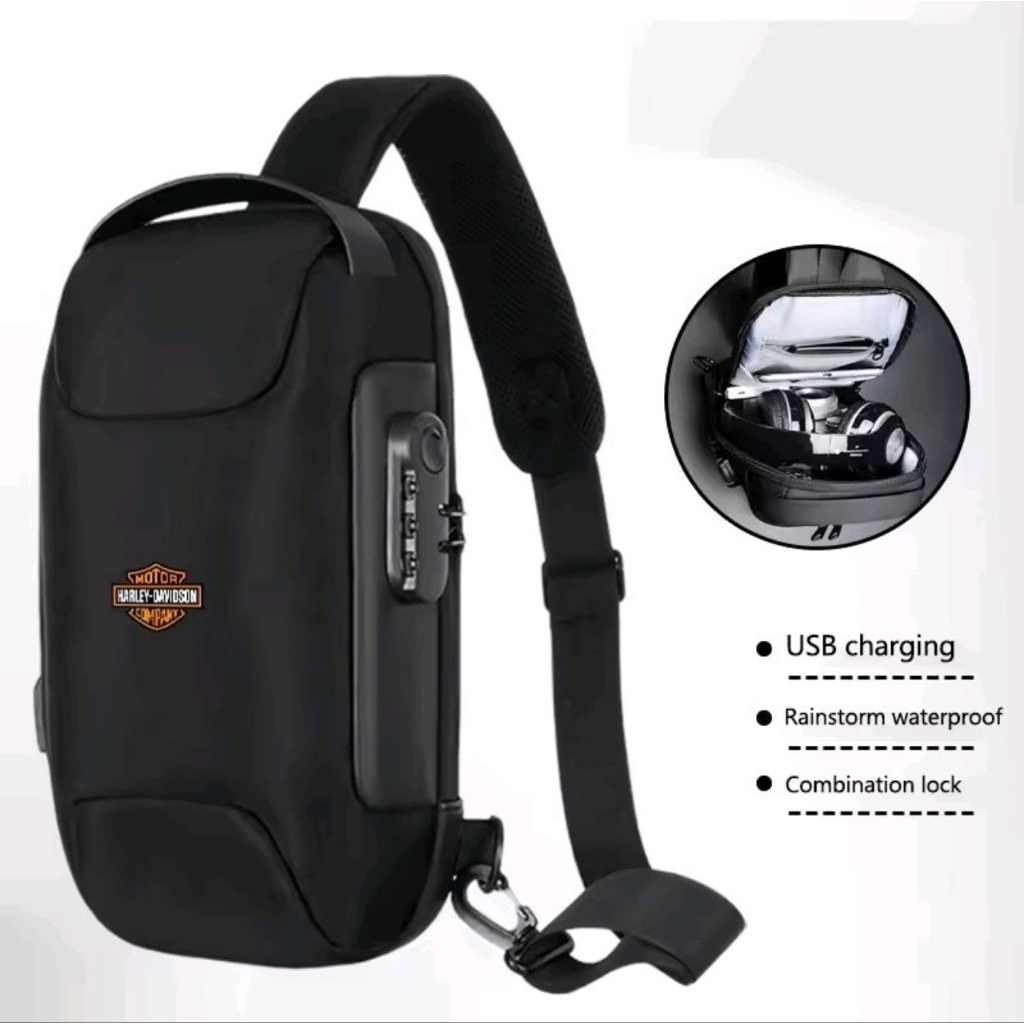TAS SLEMPANG SHOULDER BAG WITH USB CHARGING PORT