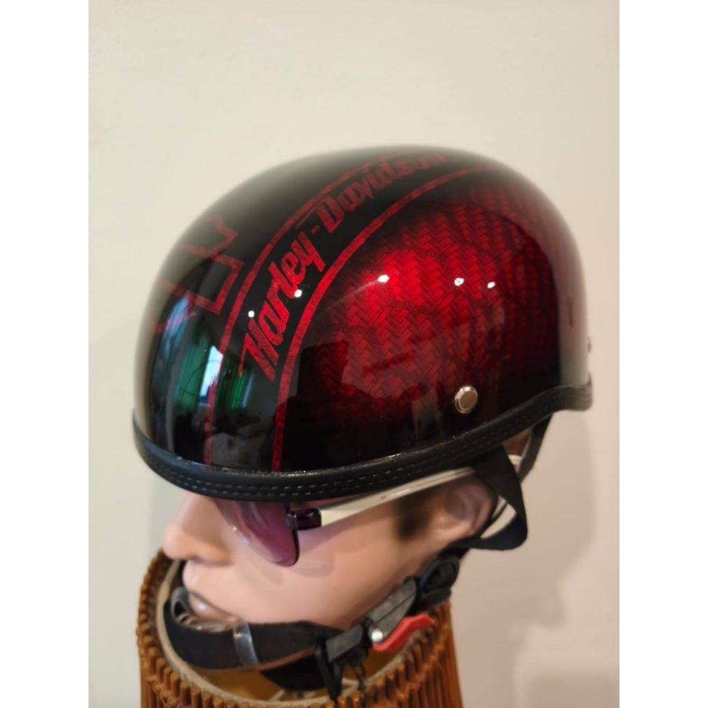 Helm CETOK open face motif carbon red Harley Davidson unisex all size