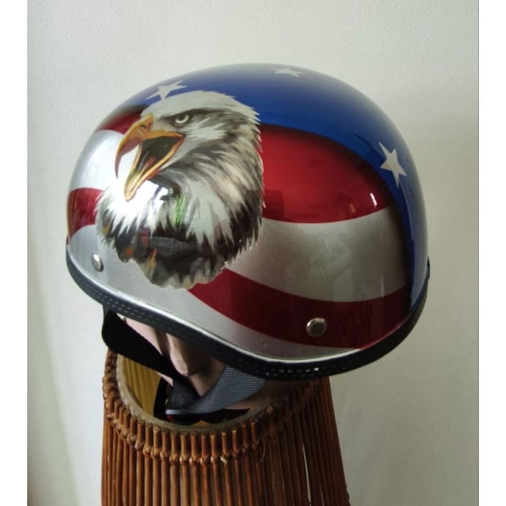 Helm Cetok design FULL warna Harley Davidson motorcycle