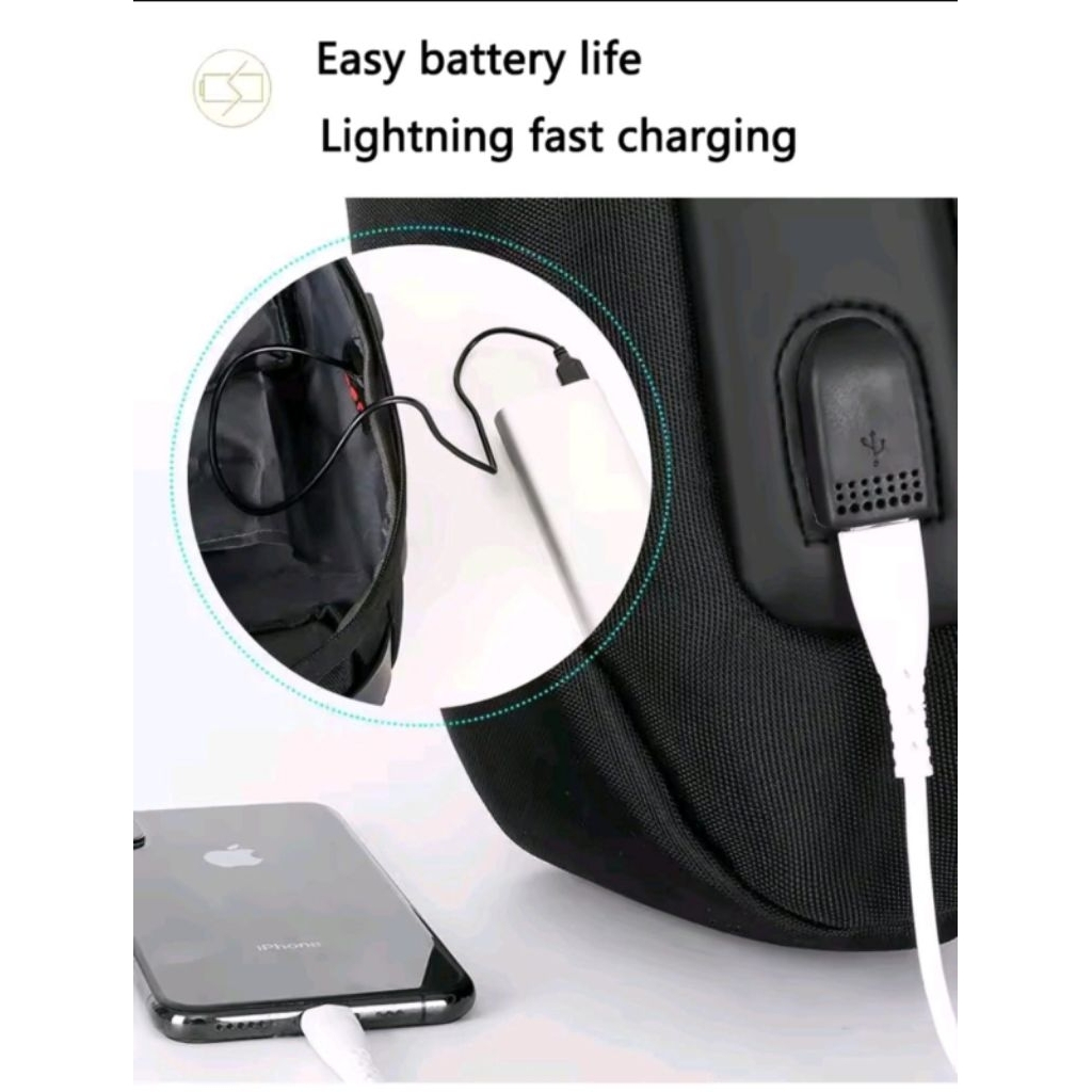 TAS SLEMPANG SHOULDER BAG WITH USB CHARGING PORT