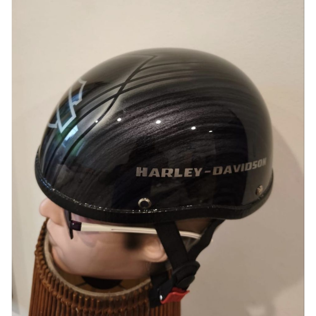 HELM CETOK OPEN FACE HITAM ABU MOTIF Harley Davidson motorcycle unisex allsize