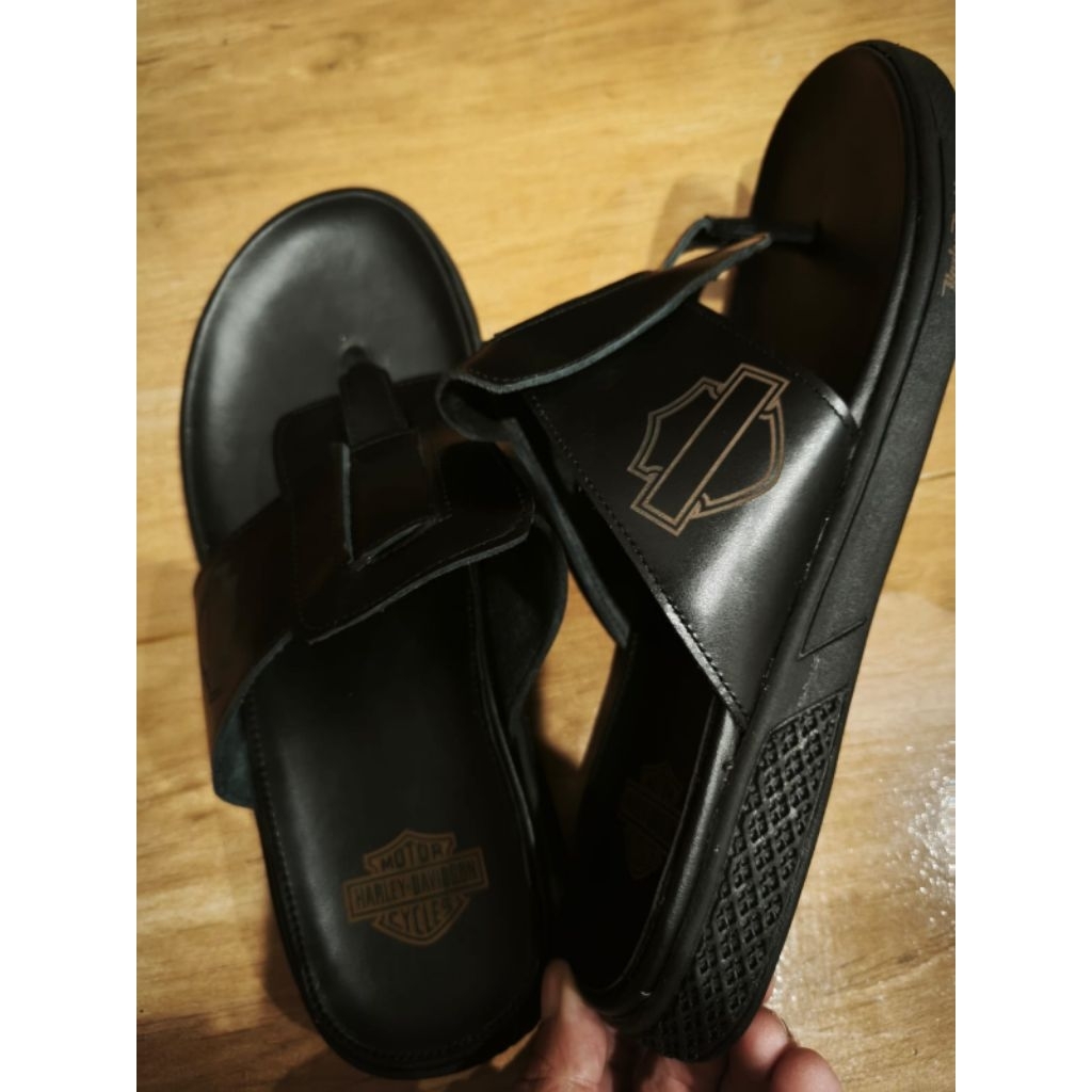 SANDAL KULIT ORI MOTIF HD SIZE 41 UK KAKI 28 CM