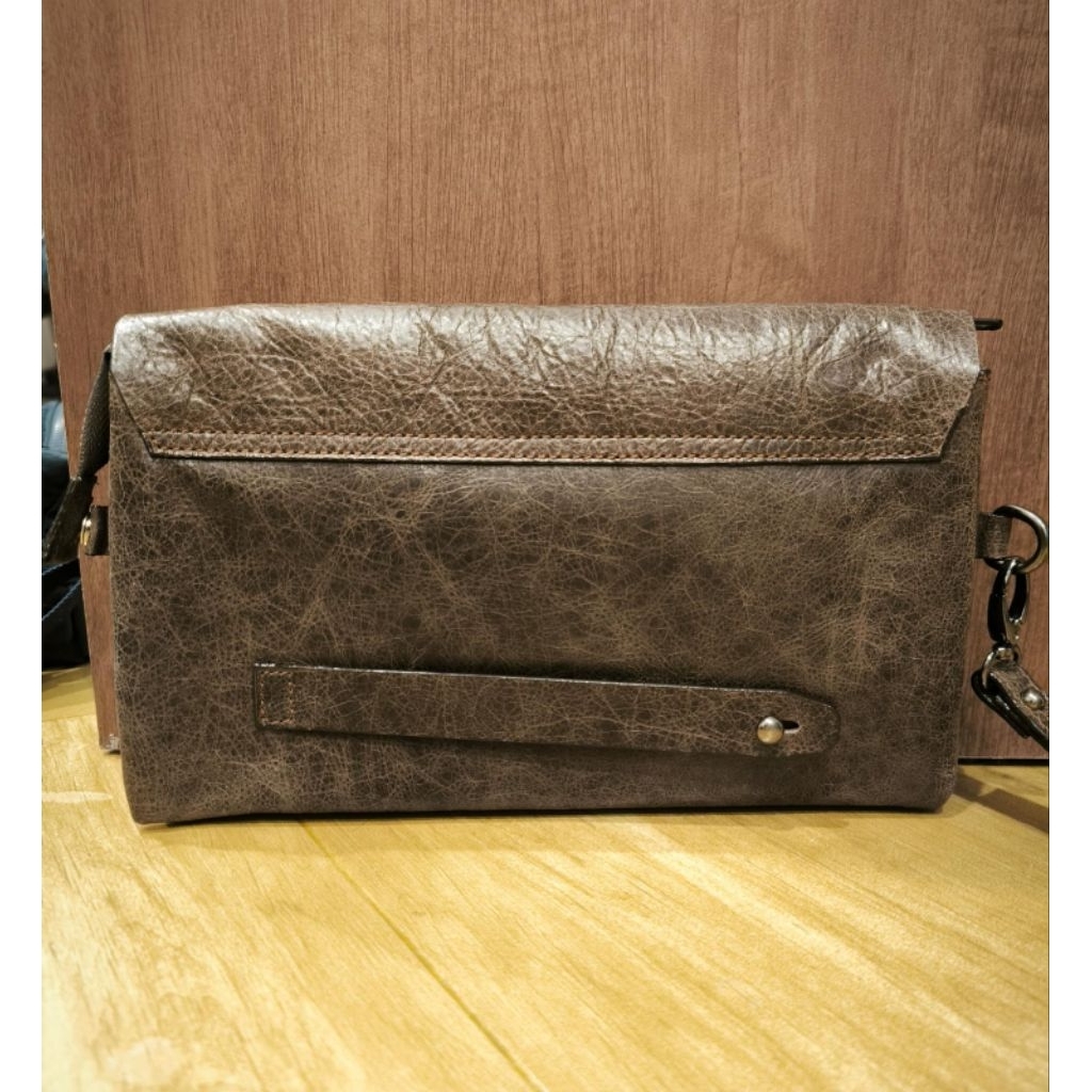 HANDBAG GENUINE LEATHER COKLAT KULIT ASLI MOTIF HARLEY DAVIDSON