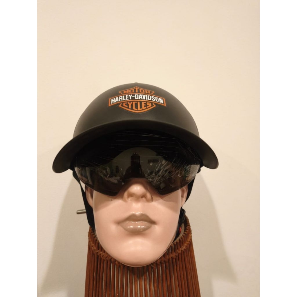 HALF HELMET UNIQUE MODEL BASEBALL CAP MOTIF HARLEY DAVIDSON MOTORCYCLE BLack allsize UNISEX LIGHT WEIGHT 0.6kg