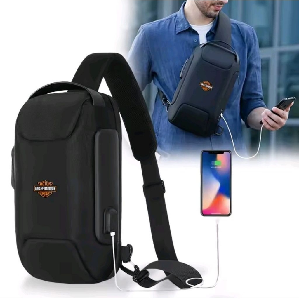 TAS SLEMPANG SHOULDER BAG WITH USB CHARGING PORT