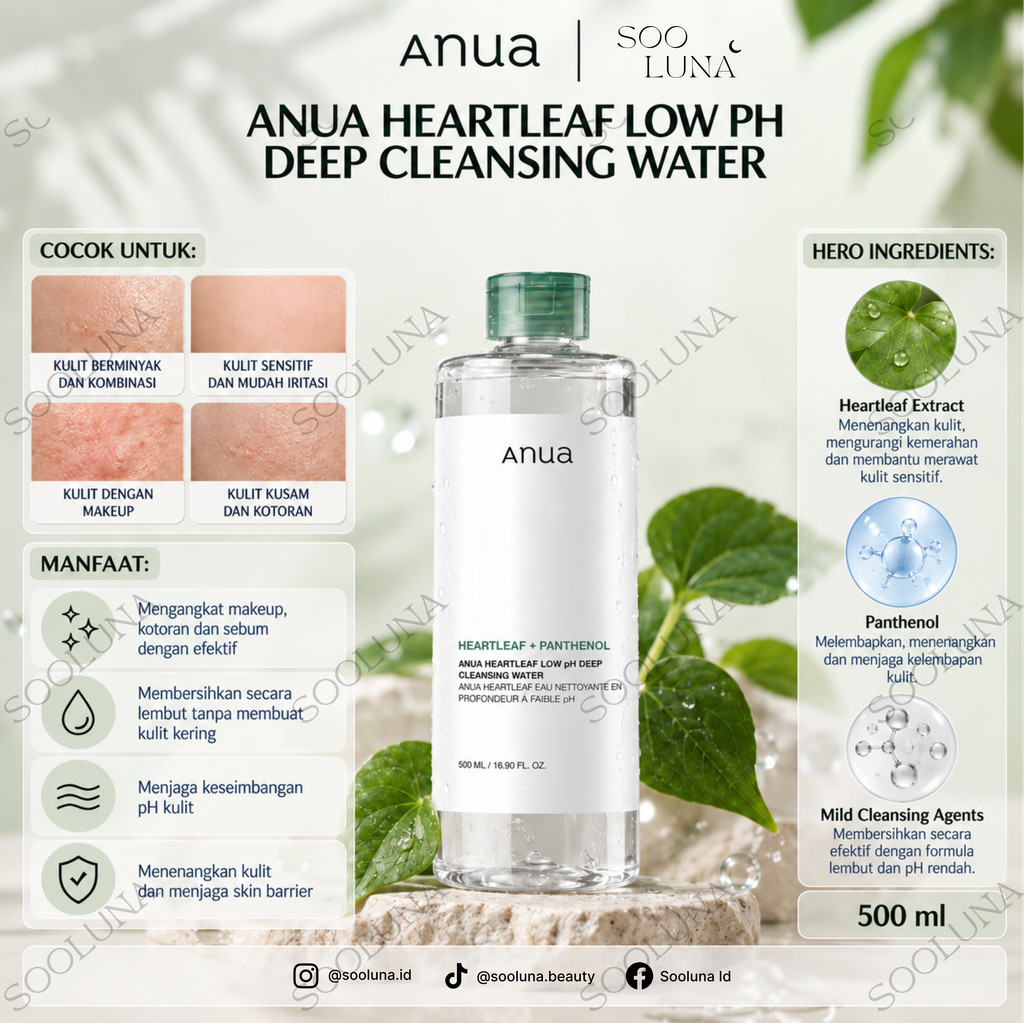 Anua Heartleaf Low pH Deep Cleansing Water 500ml