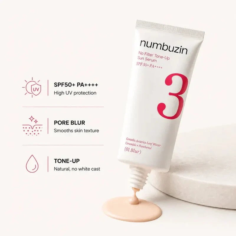 Numbuzin No. 3 No Filter Tone-Up Sun Serum 01 Blur 50ml