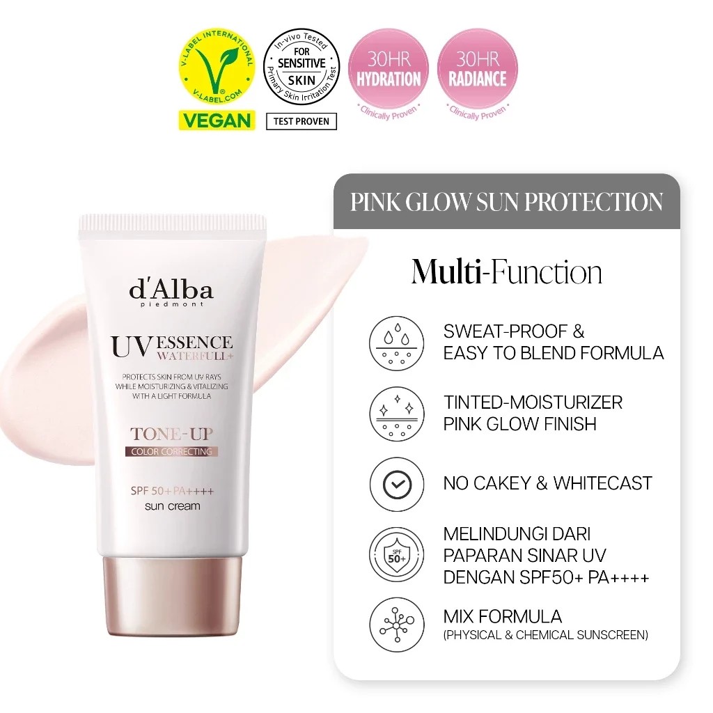 Dalba UV Essence Waterfull Tone-Up Sunscreen (Pink Correcting) 50ml