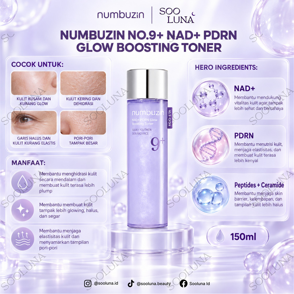 Numbuzin NO.9+ NAD+ PDRN GLOW BOOSTING TONER 150ML