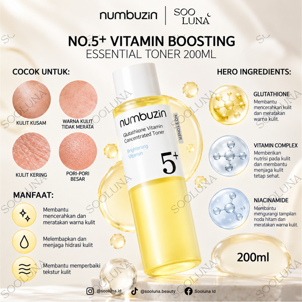 Numbuzin NO.5+ VITAMIN BOOSTING ESSENTIAL TONER 200ML