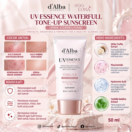 Dalba UV Essence Waterfull Tone-Up Sunscreen (Pink Correcting) 50ml