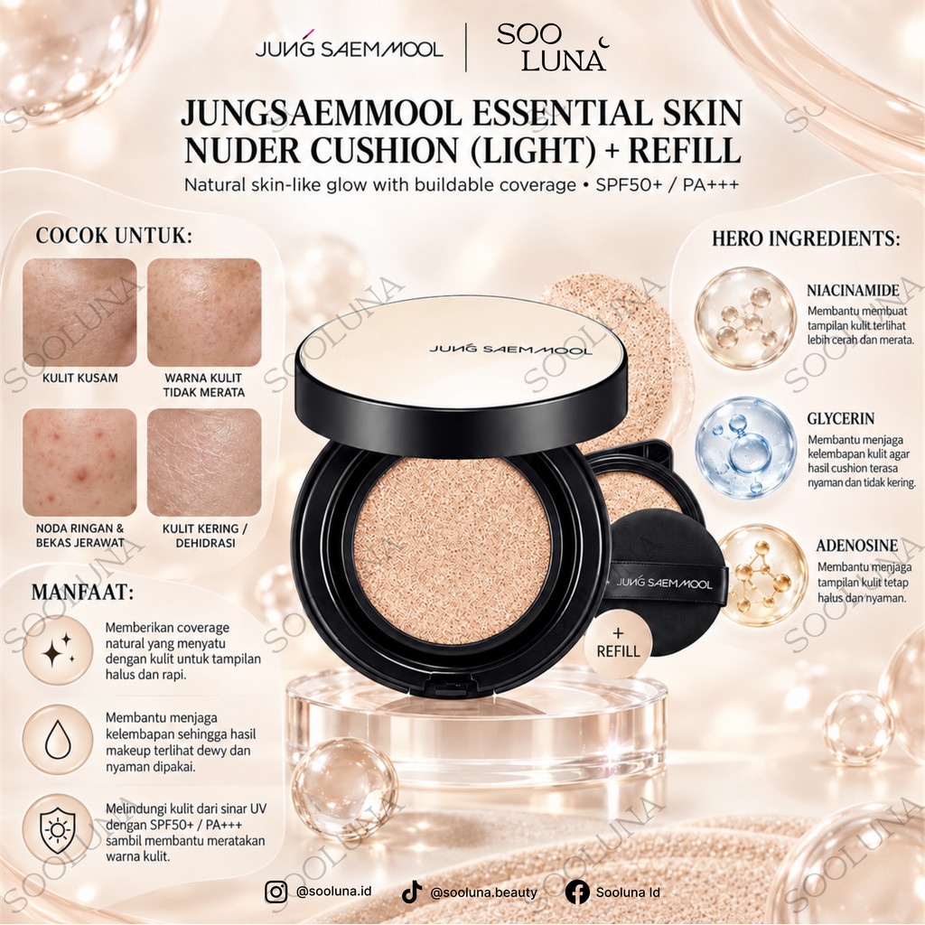 JUNGSAEMMOOL Essential Skin Nuder Cushion (Light) + Refill