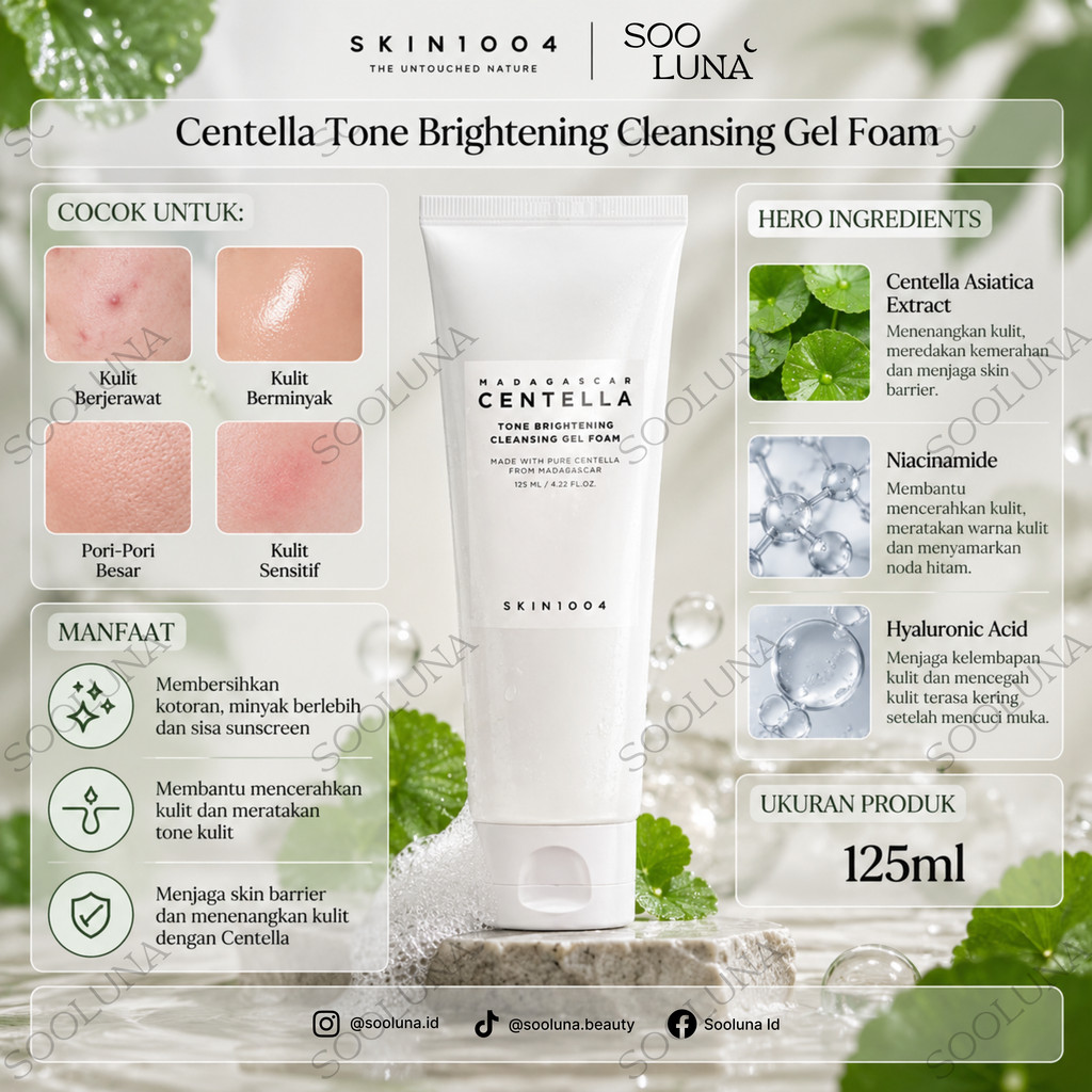 SKIN1004 Centella Tone Brightening Cleansing Gel Foam 125ml