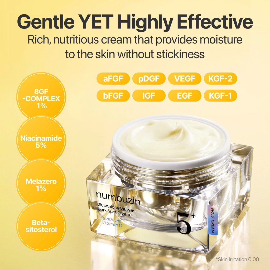 Numbuzin NO.5+ VITAMIN GLUTATHIONE DARK SPOT LASE CREAM 50ML