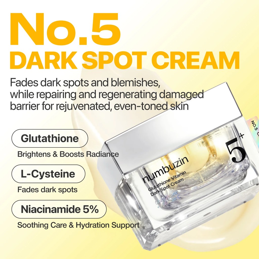 Numbuzin NO.5+ VITAMIN GLUTATHIONE DARK SPOT LASE CREAM 50ML