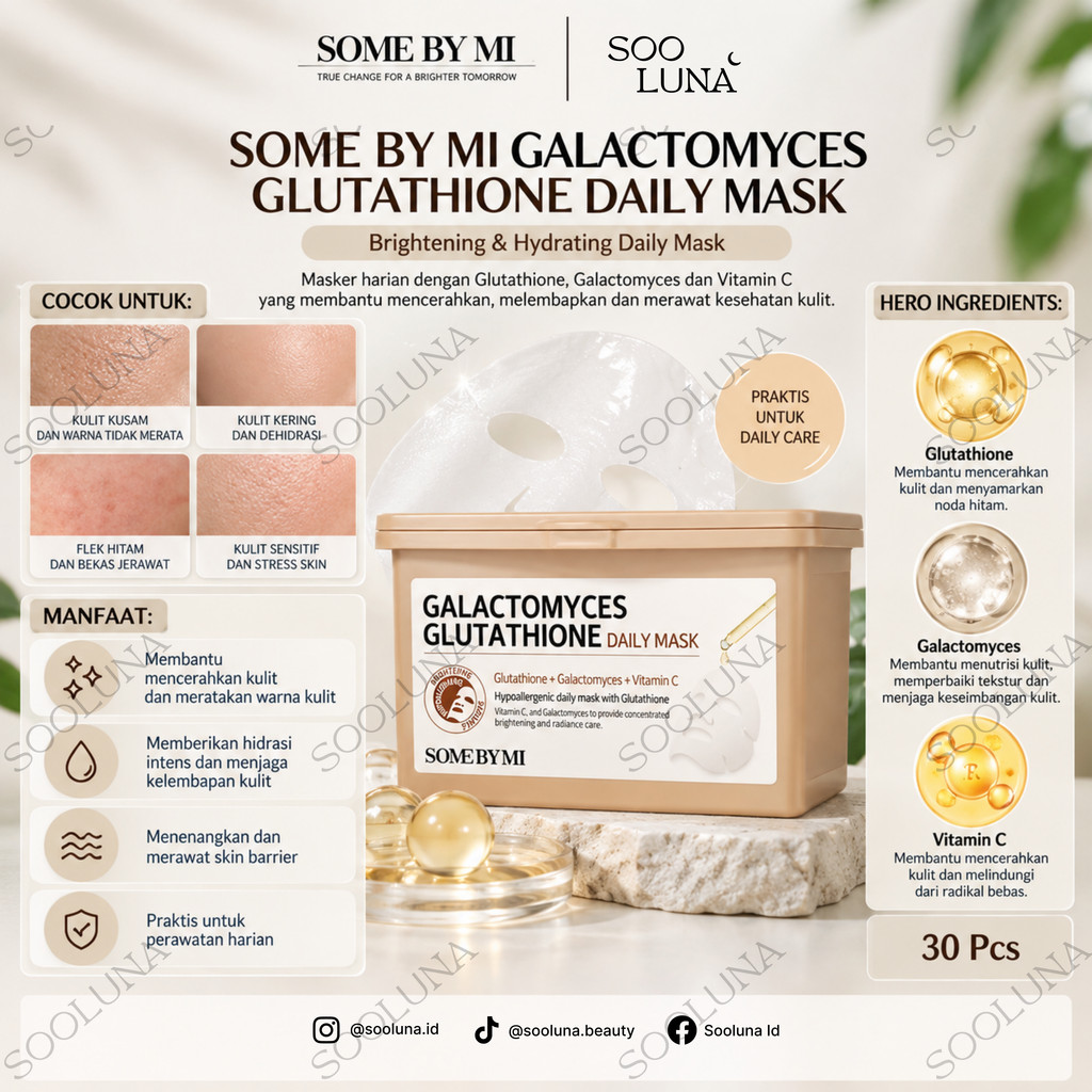 SOME BY MI GALACTOMYCES GLUTATHIONE DAILY MASK 30p