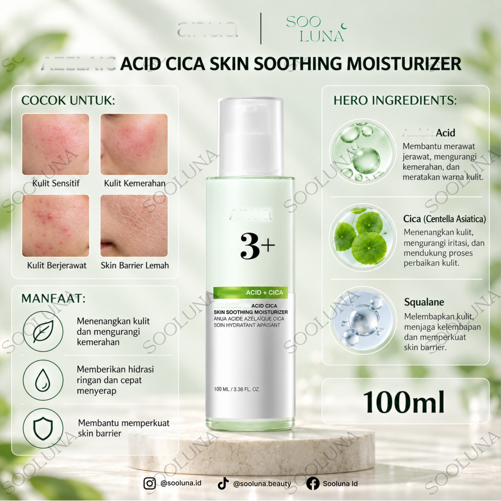 4nua 4z3laic 4cid Cica Skin Soothing Moisturizer 100ml