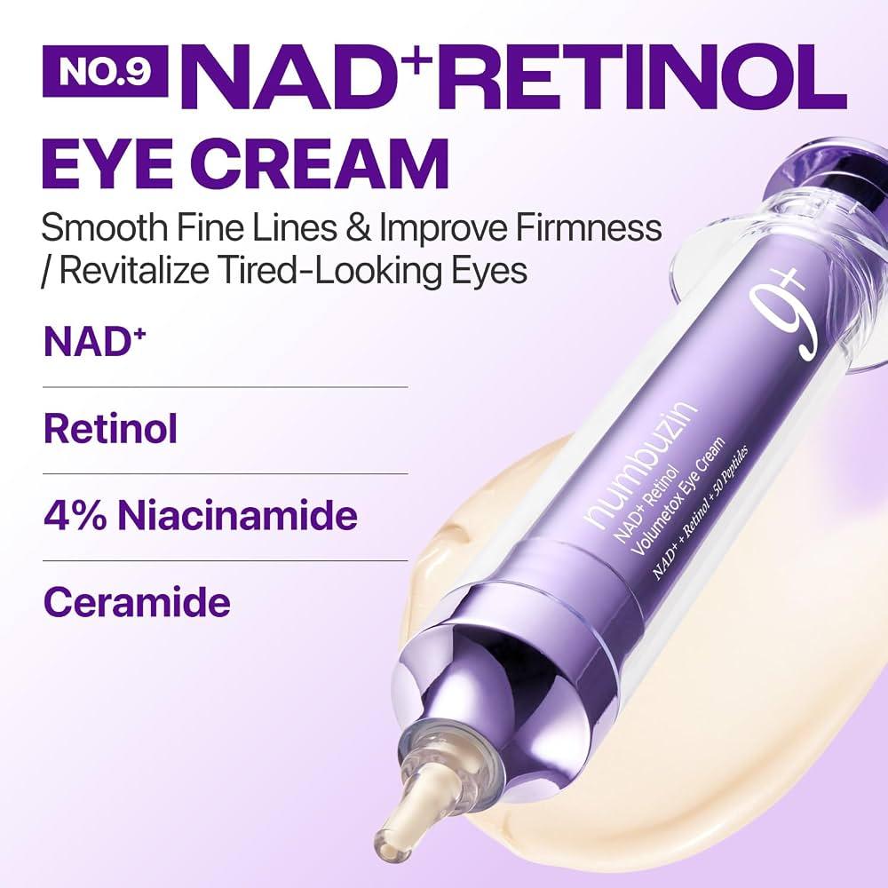 Numbuzin NO.9 NAD+ RETINOL VOLUMETOX EYE CREAM 10ML