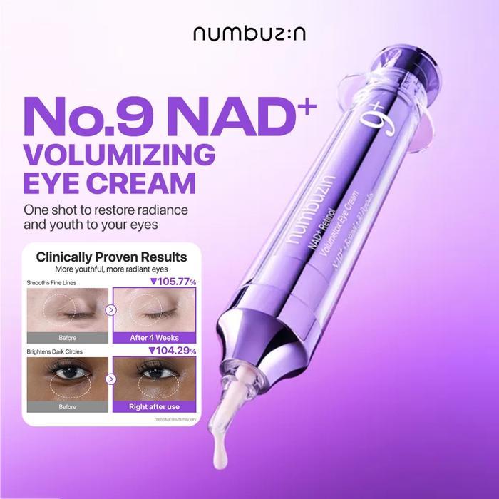 Numbuzin NO.9 NAD+ RETINOL VOLUMETOX EYE CREAM 10ML