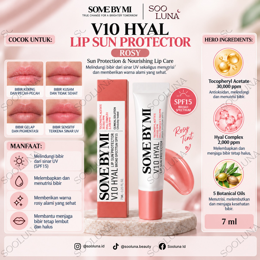 SOME BY MI V10 HYAL LIP SUN PROTECTOR ROSY 7ML