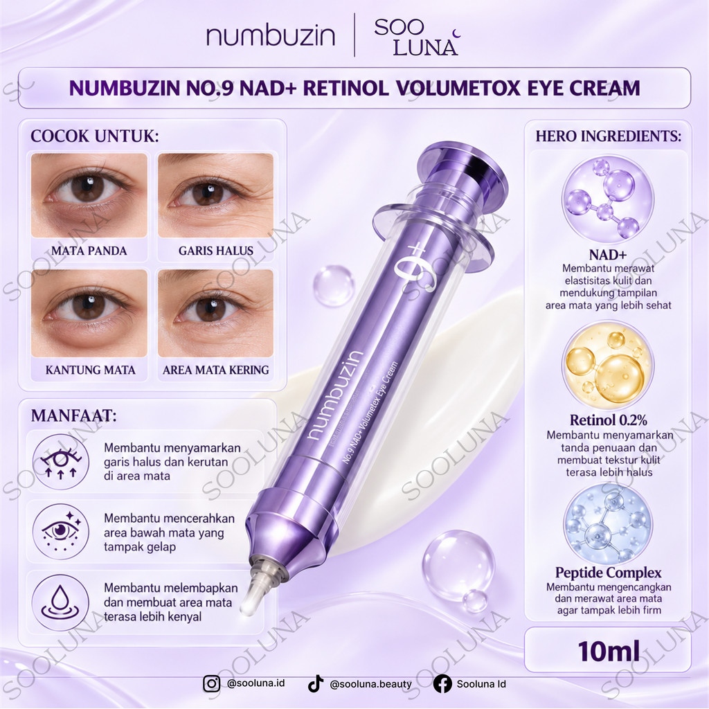 Numbuzin NO.9 NAD+ RETINOL VOLUMETOX EYE CREAM 10ML