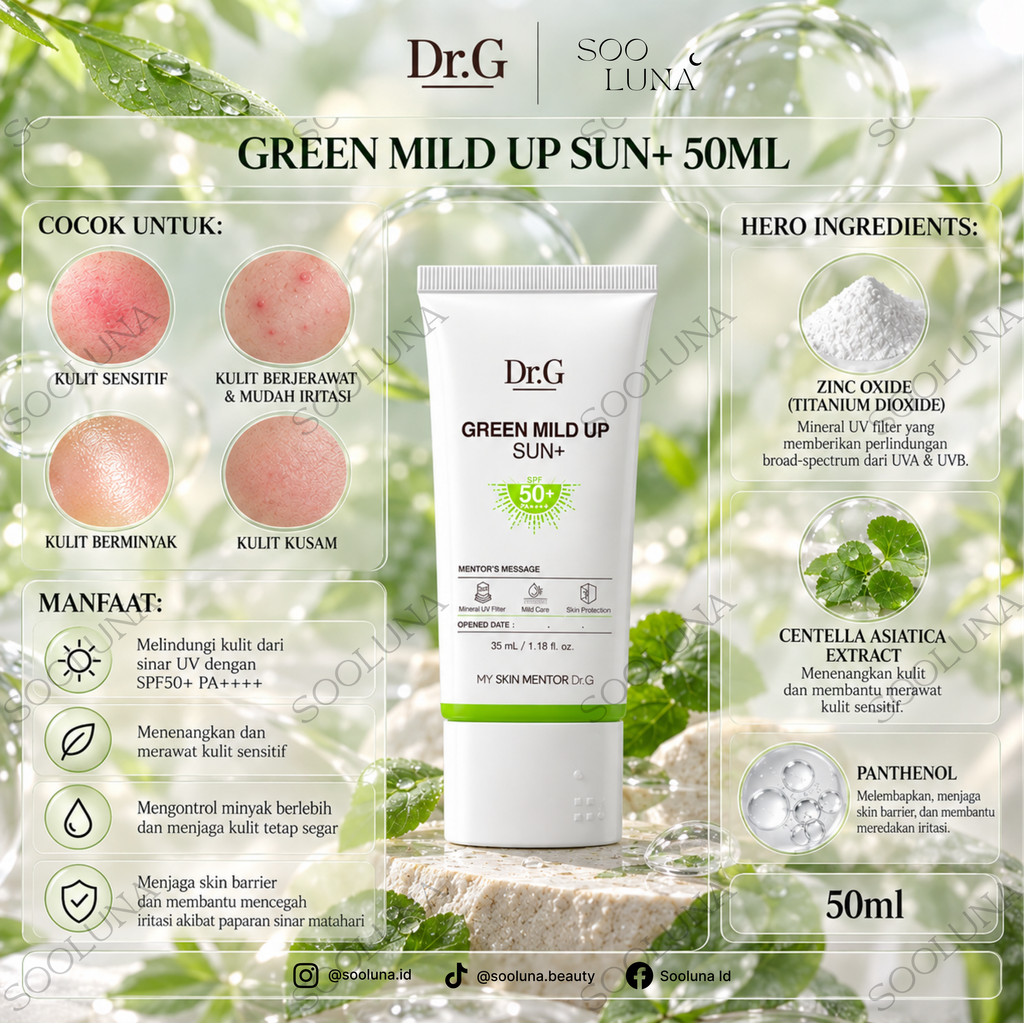 Dr G Green Mild Up Sunscreen 50ml