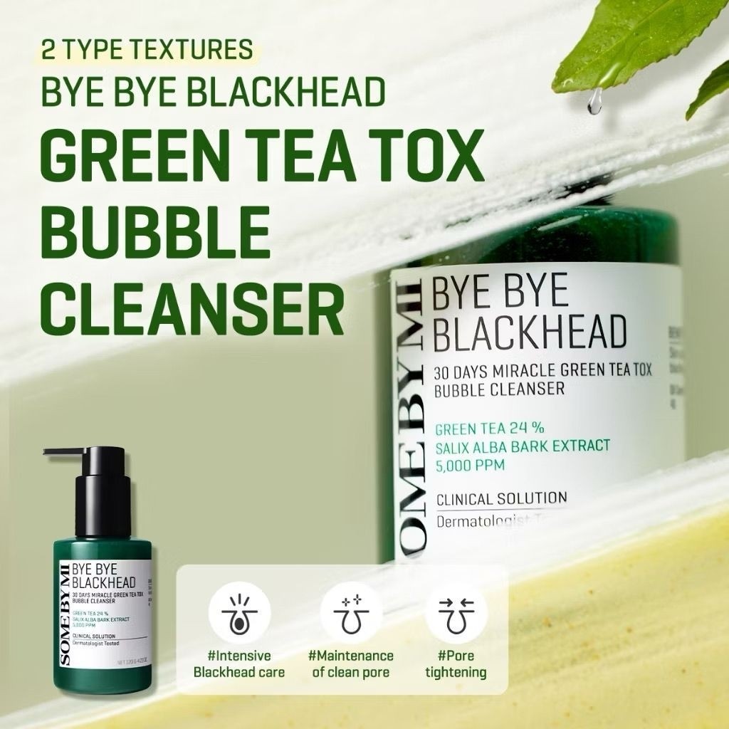 SOME BY MI Bye Bye Blackhead 30 Days Miracle Green Tea Tox Bubble Cleanser 120g