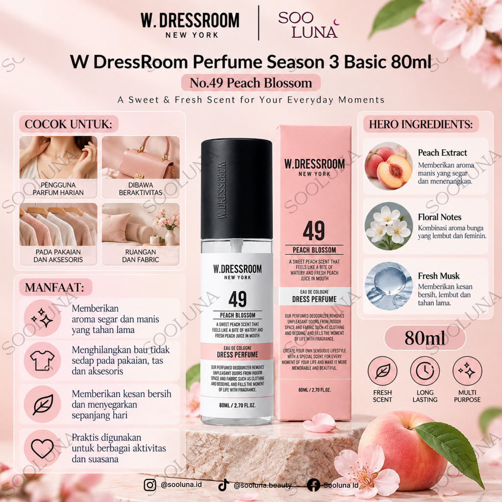 W DressRoom Perfume Season 3 Basic 80ml - No.49 Peach Blossom