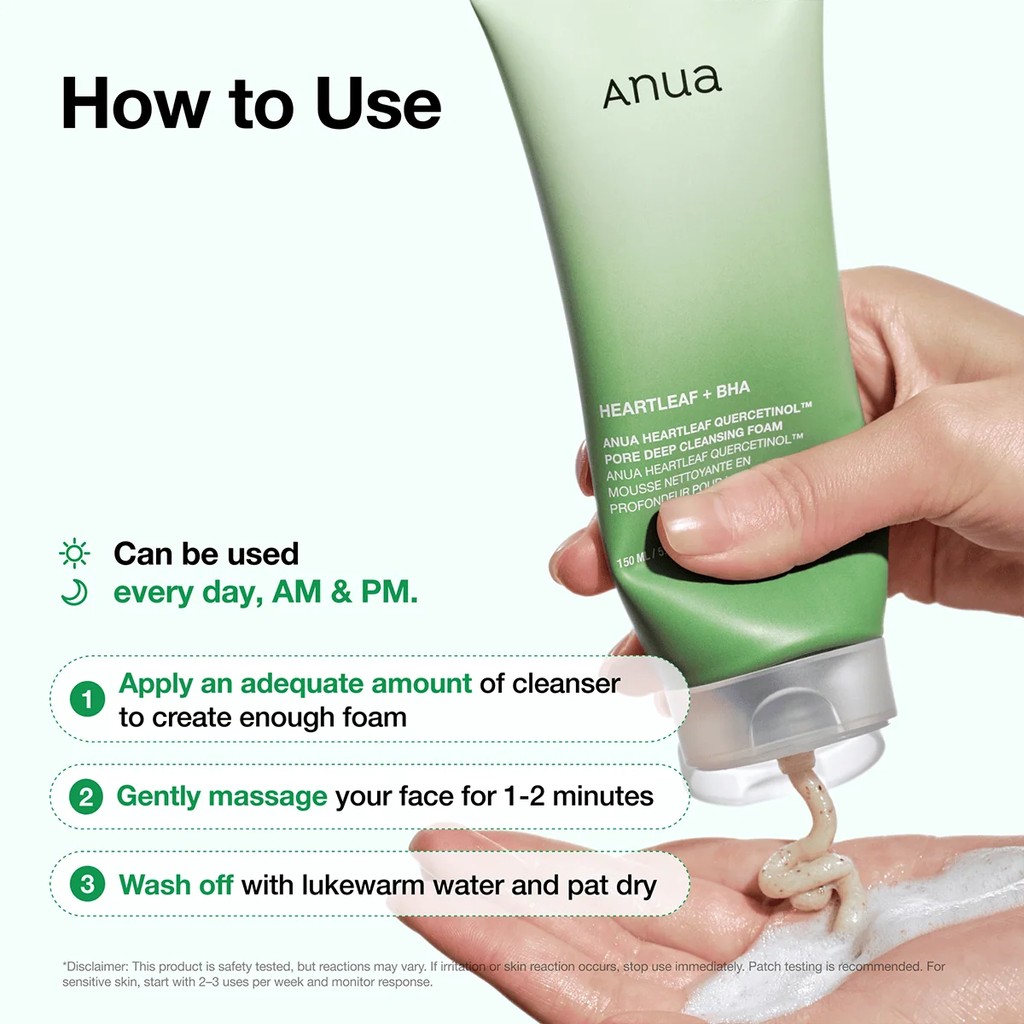 Anua Heartleaf Quercetinol Cleansing Foam 150ml